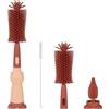 Vicloon Spazzola per Biberon, 3 in 1 Spazzola per la Pulizia di Biberon e Ciuccio, Scovolino in Silicone per la Pulizia, Tettarella, Cannucce, Rosso Ciliegia