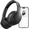 DOQAUS Cuffie Bluetooth Over Ear, Cuffie Wireless con 90 Ore di Autonomia, 9 Modalità EQ e Controllo APP, Audio HiFi con Bassi Profondi, Microfono Integrato, Pieghevoli, Modalità Cablata, Nero