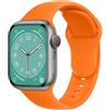 ELETTRONEO SBC1 Cinturino per Apple Watch Ultra 3 2 49mm, Serie 11 10 46mm, 9 8 7 45mm 41mm, SE 6 5 4 44mm 40mm, 3 2 1 42mm 38mm Donna Uomo Band Bracciale Sport Silicone, Arancia