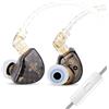 Linsoul TANGZU Wan'er S.G HiFi 10mm Driver dinamico PET Diaframma Cuffie In Ear, Cavo Staccabile da Incasso 2Pin OFC Intrecciato per Audiofili Musicista DJ(Nero, con microfono)