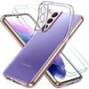 iVoler Custodia Cover per Samsung Galaxy S22 5G / 4G con 2 Pezzi Pellicola Vetro Temperato, Ultra Sottile Morbido TPU Trasparente Silicone Antiurto Protettiva Case