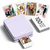 Nelko PP01 Stampante fotografica portatile con 100 fogli di carta e cartuccia d'inchiostro, stampa fotografica istantanea con retro adesivo per iOS/Android, mini stampante tascabile con applicazione
