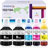 BAISINE 104 Inchiostro Compatibile con Epson 104 102 Inchiostro multipack per Epson Ecotank ET-2870 ET-2862 ET-2851 ET-4800 ET-2850 ET-15000 ET-1810 ET-2710 ET-2720 ET-2810 ET-2820 ET-2860 ET-3850