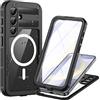 Focusor Cover per Samsung Galaxy S24 Impermeabile, IP68 Waterproof e 360 Gradi Protezione Custodia Subacquea Antiurto Rugged Full Body Copertura con Protezione dello Schermo per S24 6.2", Nero