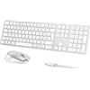 OMOTON Kit Tastiera e Mouse Wireless Bluetooth per Mac, Tastiera e Mouse Ricaricabile con 3 Canali Bluetooth per Mac Pro/Mini, MacBook Pro/Air, iMac, iMac Pro, Layout Italiano QWERTY, Argento