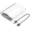 ORICO Custodia per disco rigido esterno da 3,5 pollici USB 3.0 a SATA, custodia HDD senza attrezzi con UASP e alimentatore da 12 V, fino a 20 TB per PS5/Xbox/PC/Mac, Plug and Play (trasparente 3139U3)