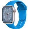 ELETTRONEO C1 Cinturino per Apple Watch Ultra 3 2 49mm, Serie 11 10 46mm, 9 8 7 45mm 41mm, SE 6 5 4 44mm 40mm, 3 2 1 42mm 38mm Donna Uomo Band Bracciale Sport Silicone, Oceano blu