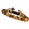 GD GOOD.designs Good.designs, bracciale da uomo Shamballa, bracciale intrecciato con perle, in autentico onice, occhio di tigre o pietra di lava naturale, di colore nero, Tigerauge, 16 - 23 cm