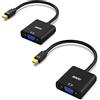 BENFEI Adattatore Mini DisplayPort a VGA, Mini DP a VGA (Compatibile con Thunderbolt) Adattatore 2 pezzi Maschio a Femmina per ThinkPad SurfacePro PC