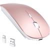 RaceGT Mouse Wireless USB C+USB A, Ricaricabile Mouse senza fili Silenzioso 2.4G ultra sottile con 2 ricevitori per PC, Laptop,IPAD, MacBook Air/Pro