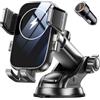 Mohard Porta Cellulare Caricatore Wireless Auto, 15W Ricarica Wireless Automobile Rapida con Adattatore QC3.0, Caricabatterie Supporto Telefono Rotazione 360° Cruscotto/Parabrezza, per 4.7-6.9" Phone