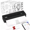 vretti Stampante portatile A4, stampante termica PB821 Stampante Inkless, stampante termica portatile Compatibile con Smartphone e PC,Supporta carta termica A4 (210 x 297 mm)