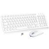 PINKCAT Tastiera e Mouse Wireless, Bluetooth e 2.4 G Tastiera e Mouse, Batteria Ricaricabile Design Ergonomico Set tastiera e mouse per PC/Tablet/Windows, iOS, Mac OS - Bianca