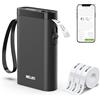 Nelko P21 Etichettatrice Bluetooth portatile, stampante adesiva wireless con più modelli per l'organizzazione e l'etichettatura di archiviazione, con 3 rotoli di nastro termico (14 x 40 mm), nero