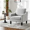 Clevich Poltrona Salotto In Ciniglia Stile Retrò E Schienale Gambe In Legno Poltrona Imbottita Con Braccioli Relax Per Salotto Soggiorno Caffè Camera Da Letto (1pc, Grigio chiaro)