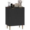 HOMCOM Credenza Cucina, Mobile Cucina con 2 Ante, Ripiano Regolabile, Mobile Buffet con Gambe in Metallo per Soggiorno, Sala da Pranzo, 60x40x80 cm, Nero
