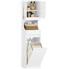 Hzuaneri Mobile da Bagno Alto, Armadio a Colonna da Bagno Salvaspazio, Con cesto portabiancheria pieghevole, Ripiani Regolabili, per Soggiorno, Lavanderia, 40 x 40 x 174 cm, Bianco BC43013X