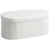 HOMCOM Pouf Contenitore Pieghevole, Panca Moderna Imbottita con Rivestimento in Velluto, Poggiapiedi con Contenitore da 72L per Salotto e Camera, 76x38x35 cm, Crema
