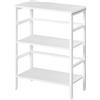 HOOBRO Scaffale a Scala, Libreria a 3 Livelli, 3 Ripiani, Scaffale Porta Album, Portaoggetti Multifunzione, in Soggiorno, Camera da Letto, Studio, Cucina, Bianco EWT86CJ01G1