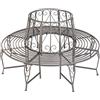 tectake® Panchina da albero rotonda, Panca giardino 360°, acciaio resistente, seduta comoda per più persone, divanetto da esterno, panchina da giardino - Antracite - Ø ext 164 cm, Ø int 67 cm