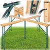 tectake® Set da Birreria con 4 Piani, Tavolo Pieghevole da Esterno, Ideale per Bar, Giardino, Balcone, Resistente alle Intemperie, Supporto per Ombrellone Incluso - 241 x 241 x 103 cm