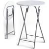Casaria® Set 2 Tavoli da Bar Pieghevoli 110cm Ø 60cm Tavolino Appoggio Tavolo da Cocktail Alto Rotondo Giardino Bianco