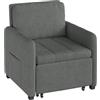 WOLTU 3-in-1 Divano Letto, Poltrona Letto Trasformabile con Reclinazione a 5 Posizioni, Divano Singolo Pieghevole per Piccoli Spazi, Chaise Lounge, Tessuto in Spugna Traspirante, Grigio Scuro
