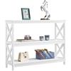 Yaheetech Tavolo Console a 3 Ripiani Tavolino da Ingresso Laterale Tavolo Consolle Salvaspazio per Soggiorno Salotto Corridoio Struttura a Forma X Mobiletto da Entrata 106 x 35 x 80 cm