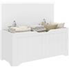 HOMCOM Cassapanca Contenitore da Interno 136L 100x40x45 cm Bianco