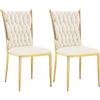 WOLTU Set di 2 Sedie Sala da Pranzo, Sedie da Cucina in Velluto, Sedie Trasparenti Moderne, Sedie di Design, Schienale Alto Gambe in Metallo, Portata 150 kg, beige