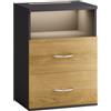 Casaria® Comodino Illuminazione LED Touch 40x28x55cm in Legno 2 Cassetti Camera da Letto Soggiorno Tavolino Comodini