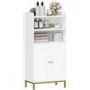 Hzuaneri Mobile da Bagno, mobile bagno, con 2 Ripiani Aperti Regolabili e 2 ante, per Bagnos, Soggiorno, Ingresso, Cucina, 30 x 50 x 100 cm, Bianco-Oro BC58213G