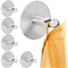 RICOO Ganci Adesivi Premium MH016-6, Set da 6 Gancetti Adesivi per Bagno e Cucina Porta Accappatoio e Asciugamani Appendiabiti Adesivo Acciaio inox Argento Stile Moderno