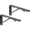 RICOO Staffe Pieghevoli per Mensole MZ001, da Parete in Acciaio Dimensioni 396x167x42 mm Carico Massimo Nero