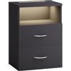 Casaria® Comodino Illuminazione LED Touch 40x28x55cm in Legno 2 Cassetti Camera da Letto Soggiorno Tavolino Comodini