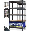 Monzana® 2X Scaffali per Carichi Pesanti 180x90x40cm 1750kg 10 Pannelli MDF Mensole Cantine Magazzini Ripiani Metallo