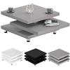 Casaria® Tavolino da Soggiorno New York 72x72cm Grigio Lucido Moderno Ripiano Ruotabile 360° Regolabile Divano Tavolo