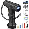 flintronic Compressore Aria Portatile Auto Senza Fili, Batteria Ricaricabile USB 12 V, Compressore ad Aria Portatile, Fino a 150 psi, Luce Led Integrata, 4 Adattatori per Ugelli, Adatta per Auto,Moto