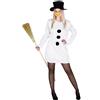 dressforfun Costume da donna - Donna di neve | Mini-abito sexy con pompon neri applicati | incl. Naso forma di carota e cilindro (L/XL | no. 300461)