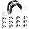OSDUE 12 Pezzi Morsetto per Tubi 30mm, Fascette per Tubi a U Inox 304, Morsetto Staffa con Cuscinetto in Gomma, Anello di Collegamento Tubo per Dell'acqua Tubo Fissare e Cavi