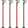 tectake® Puntelli telescopici regolabili 20x8x115 cm, Set 4 Pezzi Asta Telescopica fino a 290 cm, Portata 30 kg ciascuno, Piastra di supporto antiscivolo, Supporto Solai, Cartongesso, Edilizia - Rosso