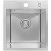 Sofetiy Lavello da cucina 40 x 45 cm, in acciaio inox 304 rettangolare, con sifone, lavabo da cucina per sottolavelli a partire da 40 cm di larghezza, 1 lavello da incasso in acciaio inox