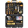 DEKO Set di Attrezzi 138 Pezzi,DEKO Kit di Attrezzi di Riparazione Universale con Custodia di Plastica,Compresi Chiave, Cacciavite, Metro a Nastro, ecc.