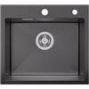 Sofetiy Lavello da incasso nero, 50 x 45 cm, in acciaio inox, moderno, rettangolare, con foro per rubinetto, per sottolavello da 50 cm, lavello da cucina in acciaio inox