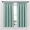 PONY DANCE Tenda Oscurante con Fettuccia per Interni Moderne Tende Cameretta Bambini Corte per Cucina Curtains Termiche Isolanti 2 Pezzi 140x145 CM, Verde Chiaro