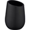 Wenko 23651100 Badi - Bicchiere portaspazzolini in ceramica, Ø 8 x 11 cm, colore: Nero