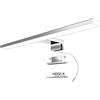 Aogled Lampada da Specchio Bagno 40 cm 10W 820LM 230V Bianco Neutro 4000K, Lampada da Bagno,Classe II in Acciaio Inossidabile,Morsetto su Specchio/Armadio/Illuminazione a Parete 400mm