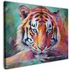 MuchoWow© Quadri Moderni Soggiorno 40x30 cm Poster Da Parete Decorazioni Muro Salotto Quadro Grande Foto Con Cornice Stampe Su Tela Camera Da LettoTigre - Pittura ad olio - Animali - Arte