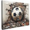 MuchoWow© Quadro Camera Da Letto 40x30 cm Quadri Soggiorno Decorazione Parete Quadri Moderni Su Tela Stampe Foto Con Cornice Quadretti PosterCalcio - Muro - Nero - Bianco