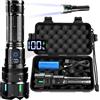 Vicloon Torcia LED Potente Professionale, 500000 Lumens Zoomabile Torcia Alta Potenza con 5 Modalità di Illuminazione, Ricaricabile USB, IP53 Impermeabile Flashlight per Campeggio Trekking Emergenza
